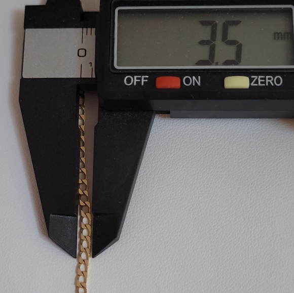 10k Solid Gold Curb Chain, 24" Length, Made In Italy. - Picture 4 of 5